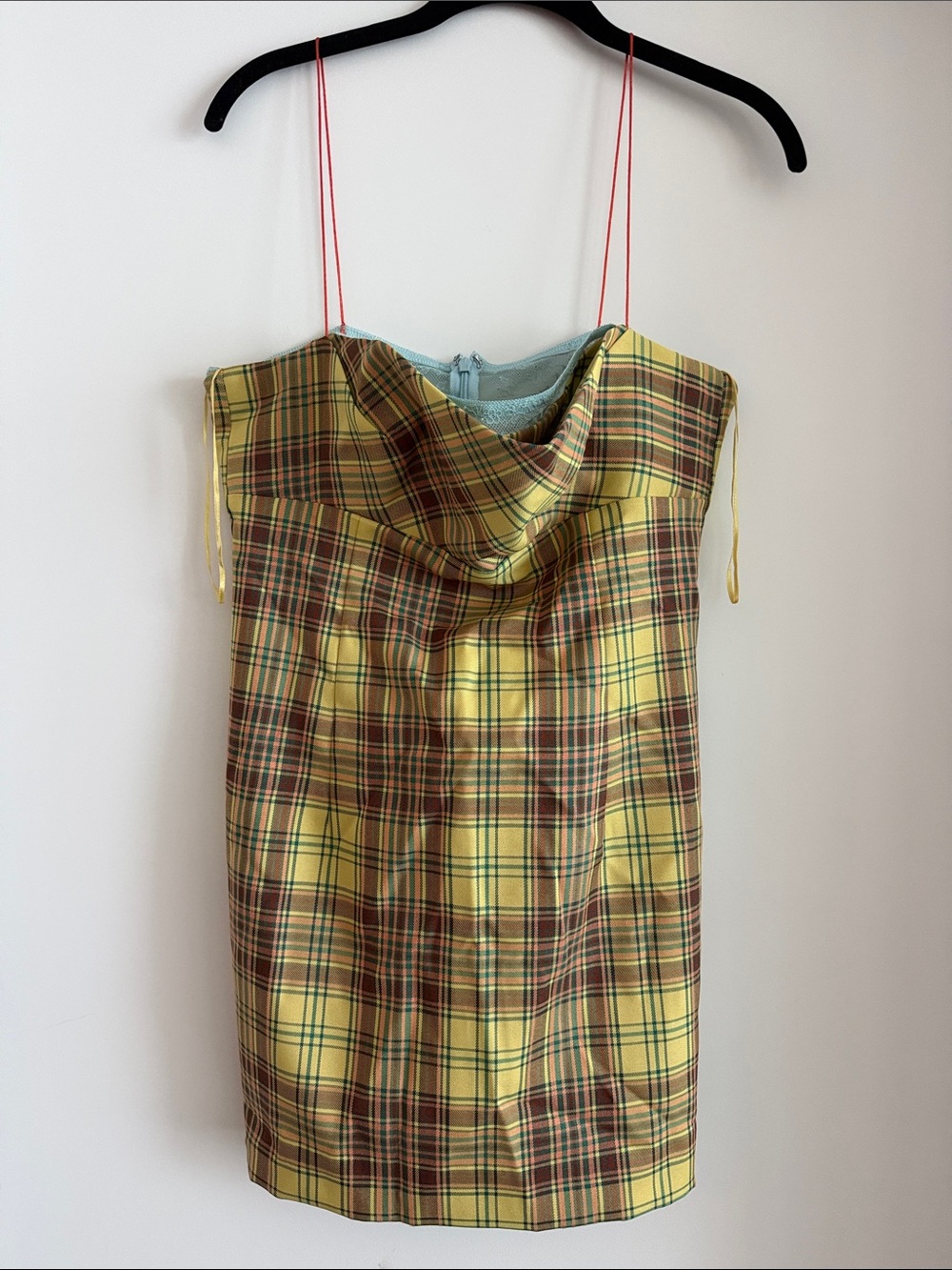 Bec and Bridge Yellow Plaid Cowl Neck Kids Dress Size 8